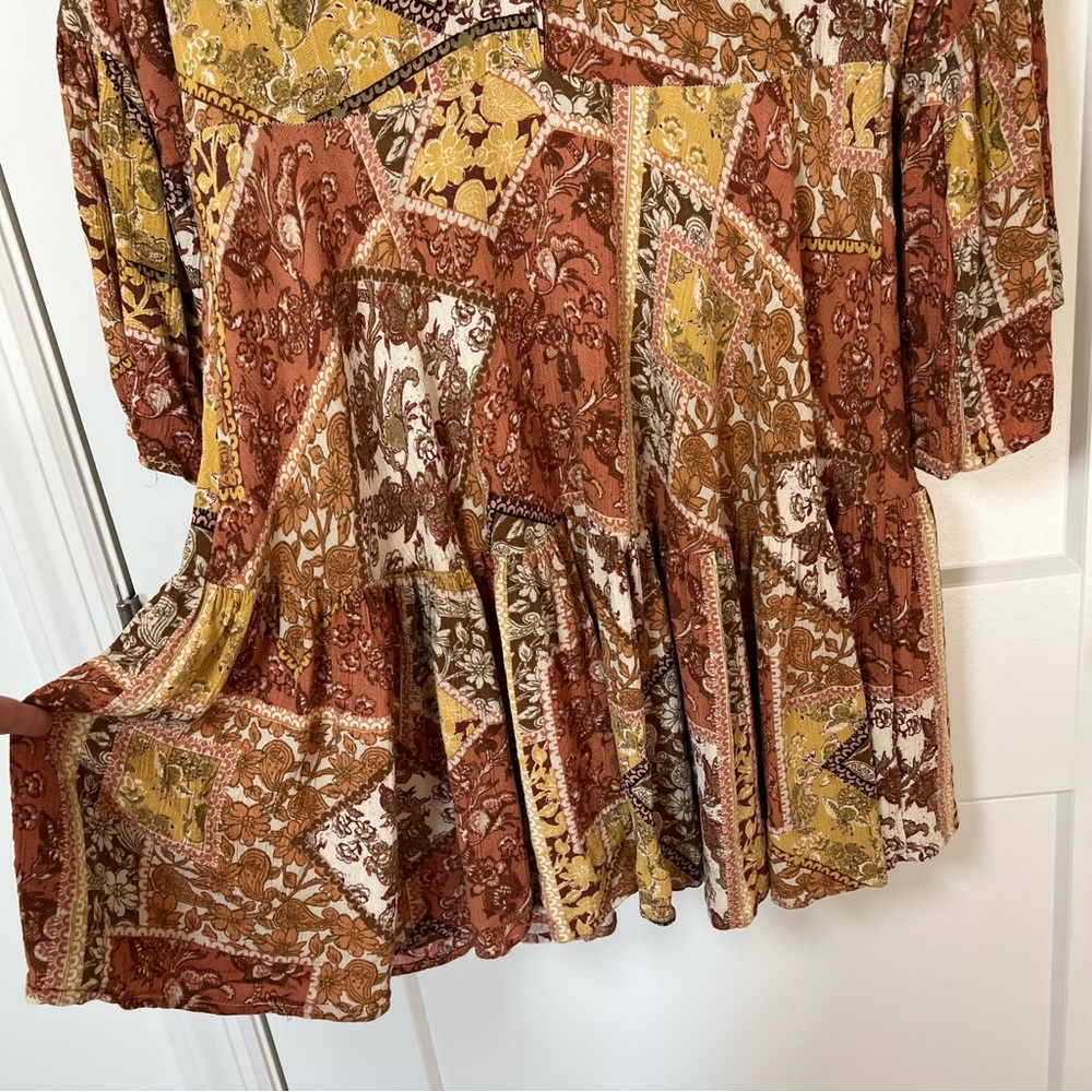 Rip Curl Oversized Boho Floral Patchwork Flowy Dr… - image 7